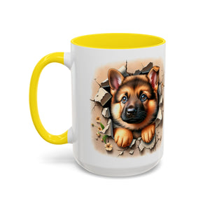 German Shepherd Accent Coffee Mug | Dog Lover Gift, Tasty Hot Beverage Cup, Pet Themed Kitchenware, Animal Adoption Cup, Unique Pet Gift