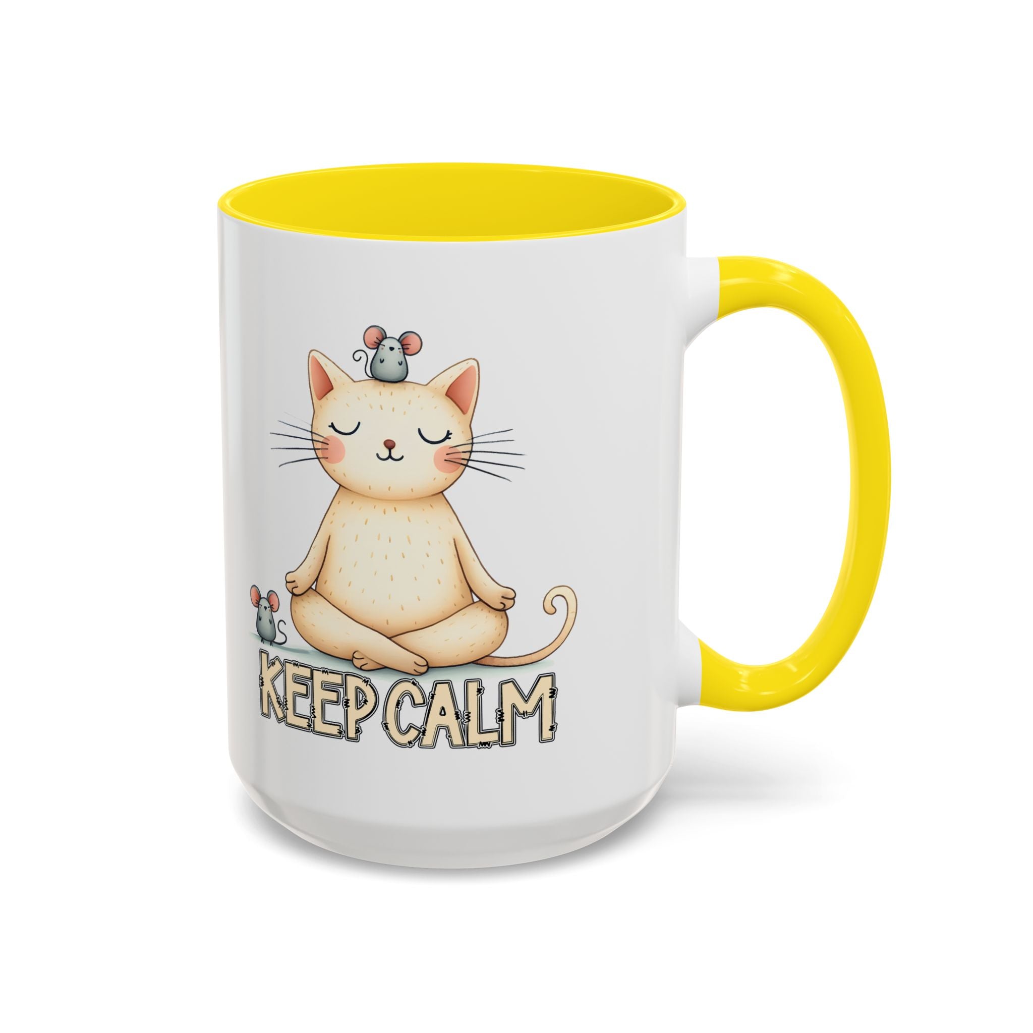 Serene Cat Coffee Mug, Funny Pet Lover's Gift, Cute Keepsake for Relaxation, Relaxing Drinkware, Quirky Home Decor