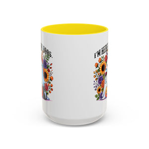 Spooky Floral Coffee Mug - I'm Here for Boos, Halloween Gift, Autumn Decor, Cute Ghost Mug, Cat Lover Drinkware