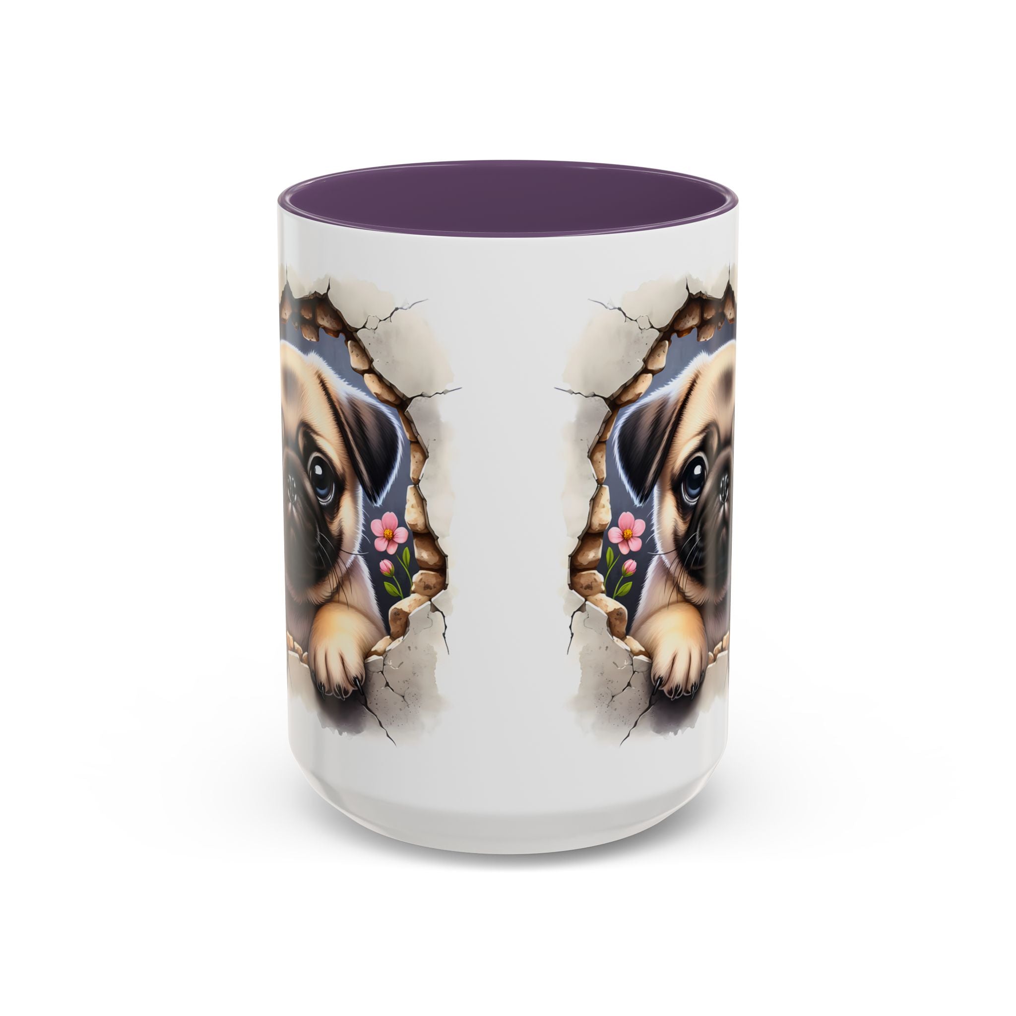 Pug In A Wall Coffee Mug - Cozy Ceramic Cup for Dog Lovers - Cute Pet Gift for Birthdays, Anniversaries, and Holidays