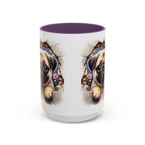 Pug In A Wall Coffee Mug - Cozy Ceramic Cup for Dog Lovers - Cute Pet Gift for Birthdays, Anniversaries, and Holidays