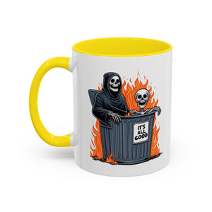 Funny Grim Reaper Coffee Mug - Perfect for Halloween, Gift for Friends, Quirky Kitchen Decor, Novelty Drinkware