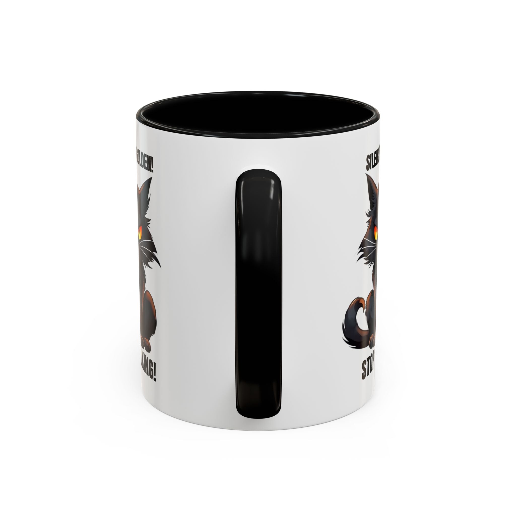 Funny Cat Mug | Silence Is Golden Coffee Cup | Gift for Cat Lovers | Humorous Kitchenware | Ceramic Teacup | Unique Animal Gifts