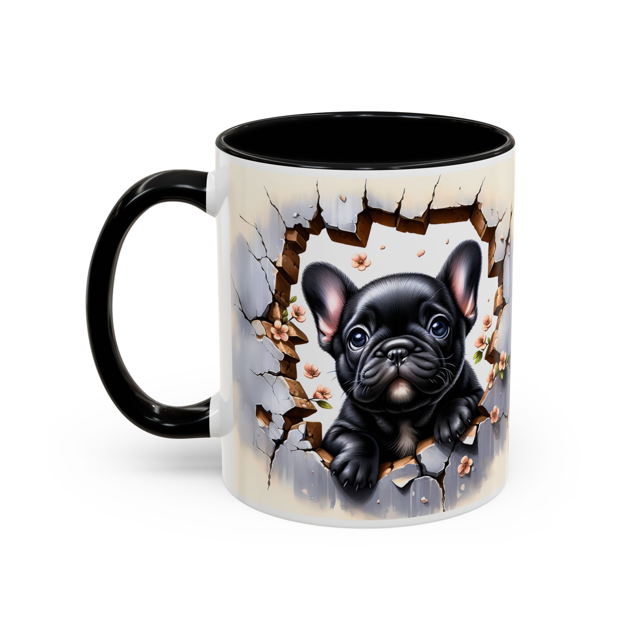 Cute French Bulldog Accent Coffee Mug, Pet Lover Gift, Dog Lover Mug, Home Office Coffee Cup, Unique Animal Print Mug
