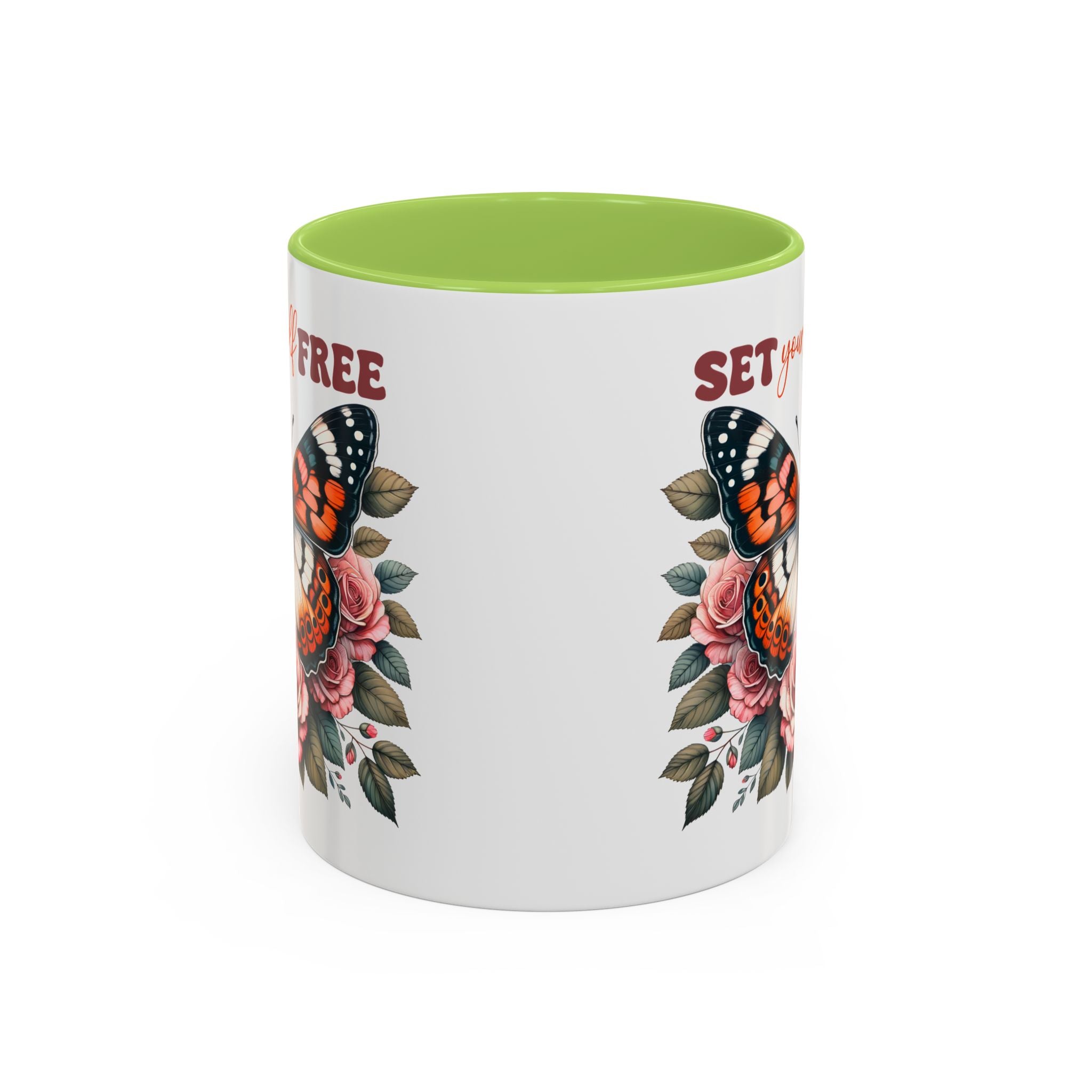 Butterfly Inspiring Coffee Mug - Set Yourself Free positive vibe mental health freedom