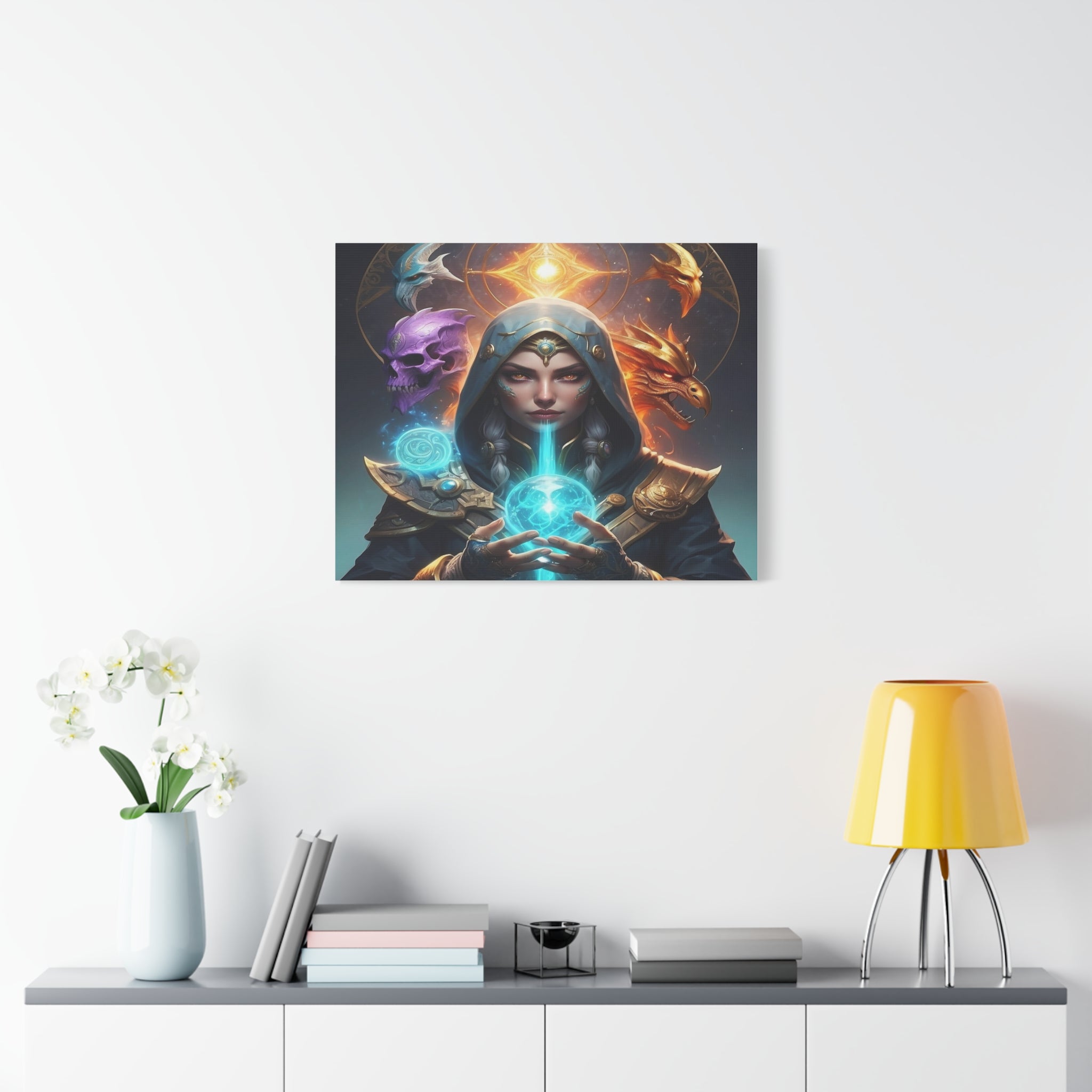 Mystical Sorceress Canvas Artwork - Fantasy Wall Decor