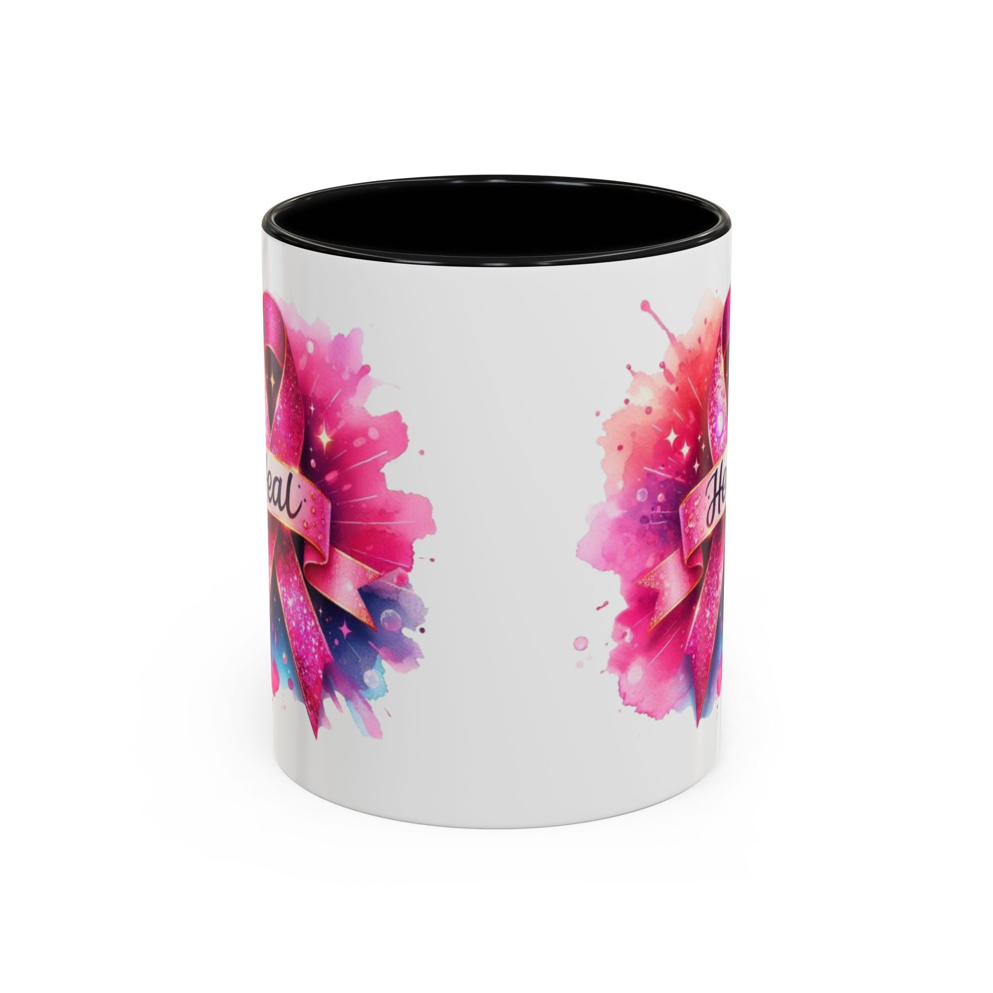 cancer awareness Inspirational Coffee Mug, Healing Ribbon Mug, Gift for Cancer Survivors, Motivational Drinkware, Support