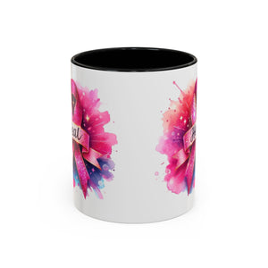 cancer awareness Inspirational Coffee Mug, Healing Ribbon Mug, Gift for Cancer Survivors, Motivational Drinkware, Support