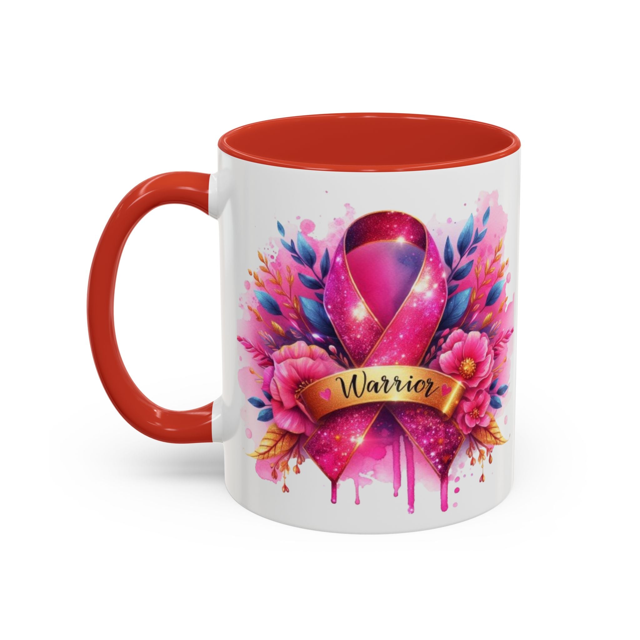Inspirational Warrior Coffee Mug - Floral Design, Encouragement Gift, Cancer Awareness, Motivational Cup, Supportive Drinkware