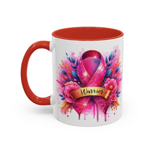 Inspirational Warrior Coffee Mug - Floral Design, Encouragement Gift, Cancer Awareness, Motivational Cup, Supportive Drinkware