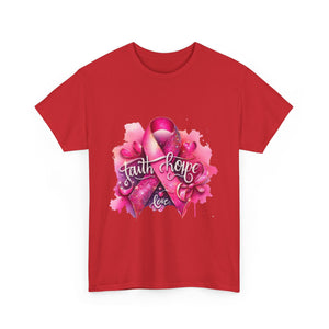 Breast Cancer Awareness Tee, Faith and Hope Message Shirt, Support Shirt, Gift for Survivors, Inspirational T-Shirt