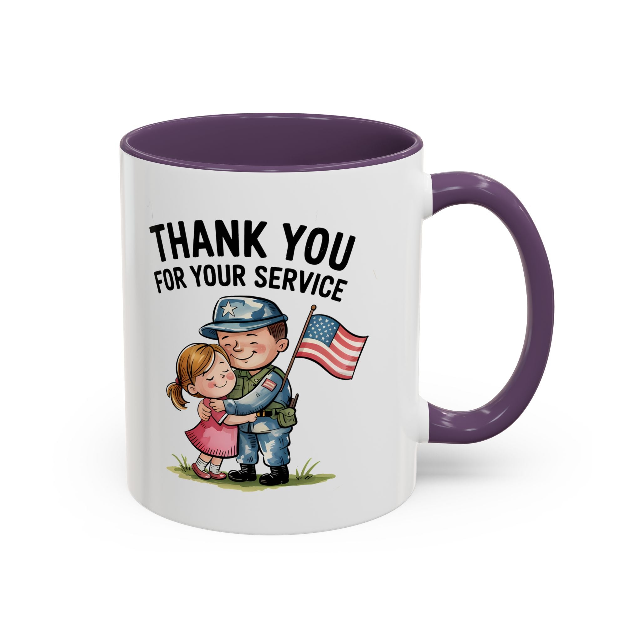 Thank You for Your Service Coffee Mug - 11oz & 15oz Accent Mugs for Veterans Appreciation
