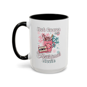 Hot Cocoa & Christmas Movie Mug, Cozy Holiday Cup, Winter Gift, Festive Beverage Container, Cute Coffee Mug