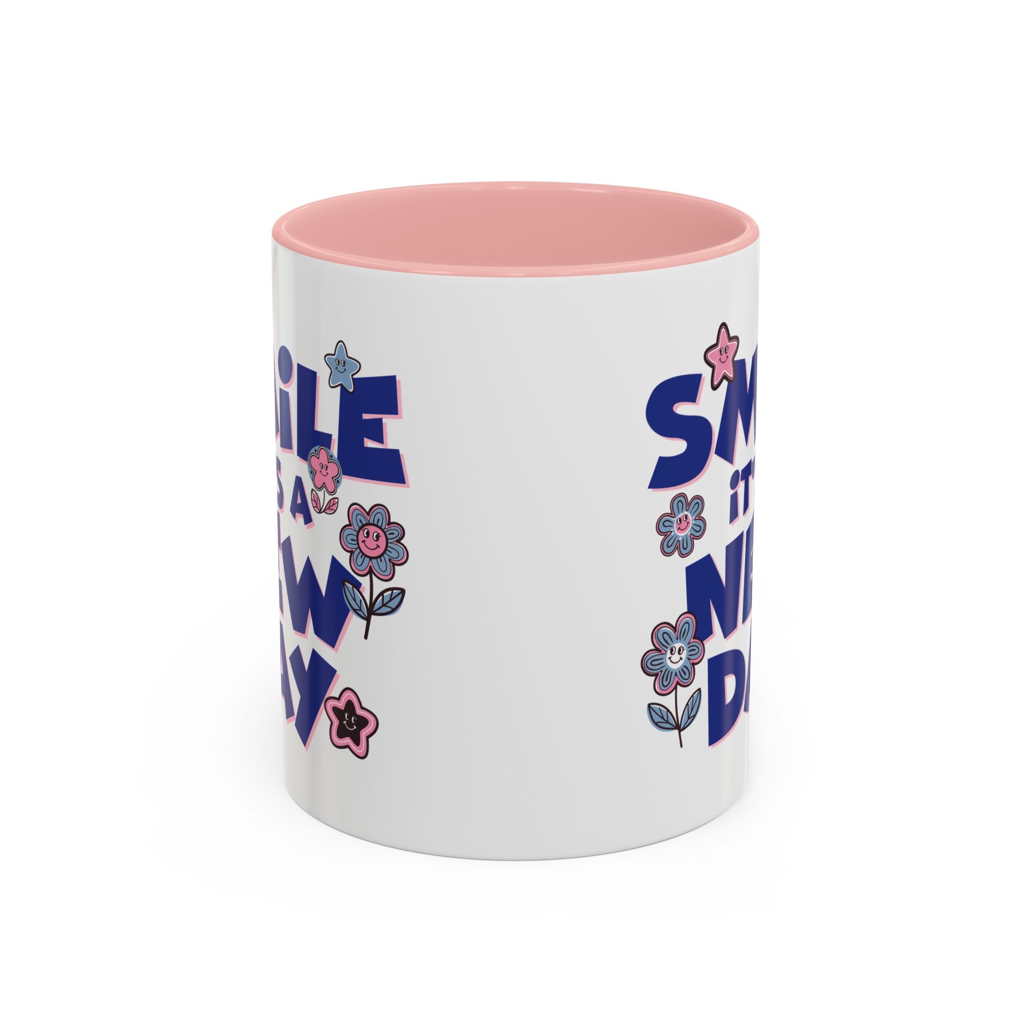 Inspirational Flower Design Coffee Mug - "Smile It's a New Day" - Perfect Gift for Coffee Lovers