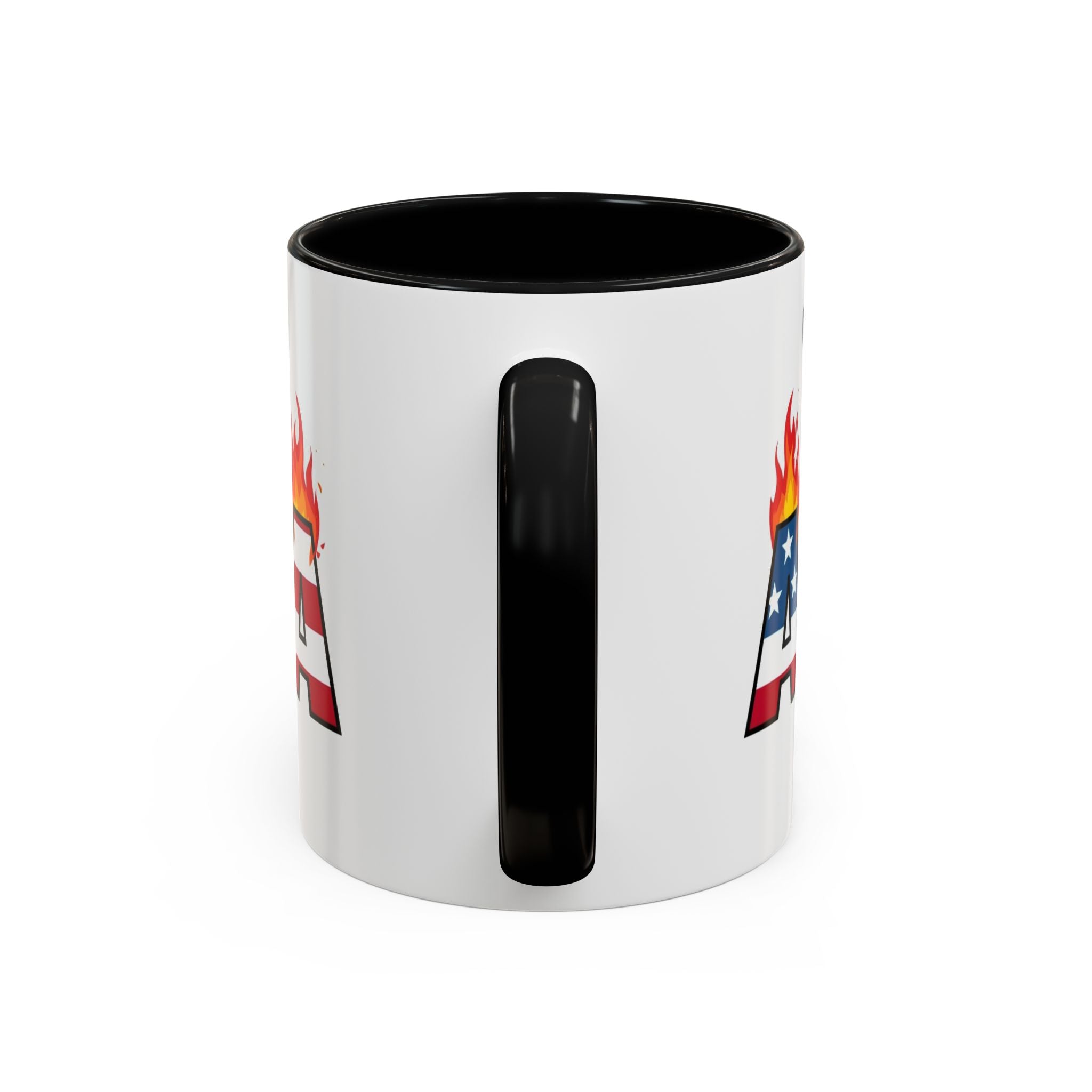 america in flames I'm fine everything is fine  Coffee Mug with American Flag