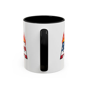 america in flames I'm fine everything is fine  Coffee Mug with American Flag