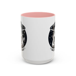 Alien-themed Coffee Mug: Take Me Away, Space Lover Gift, Skeleton Mug, Unique Drinkware for Sci-Fi Fans, Halloween Decor