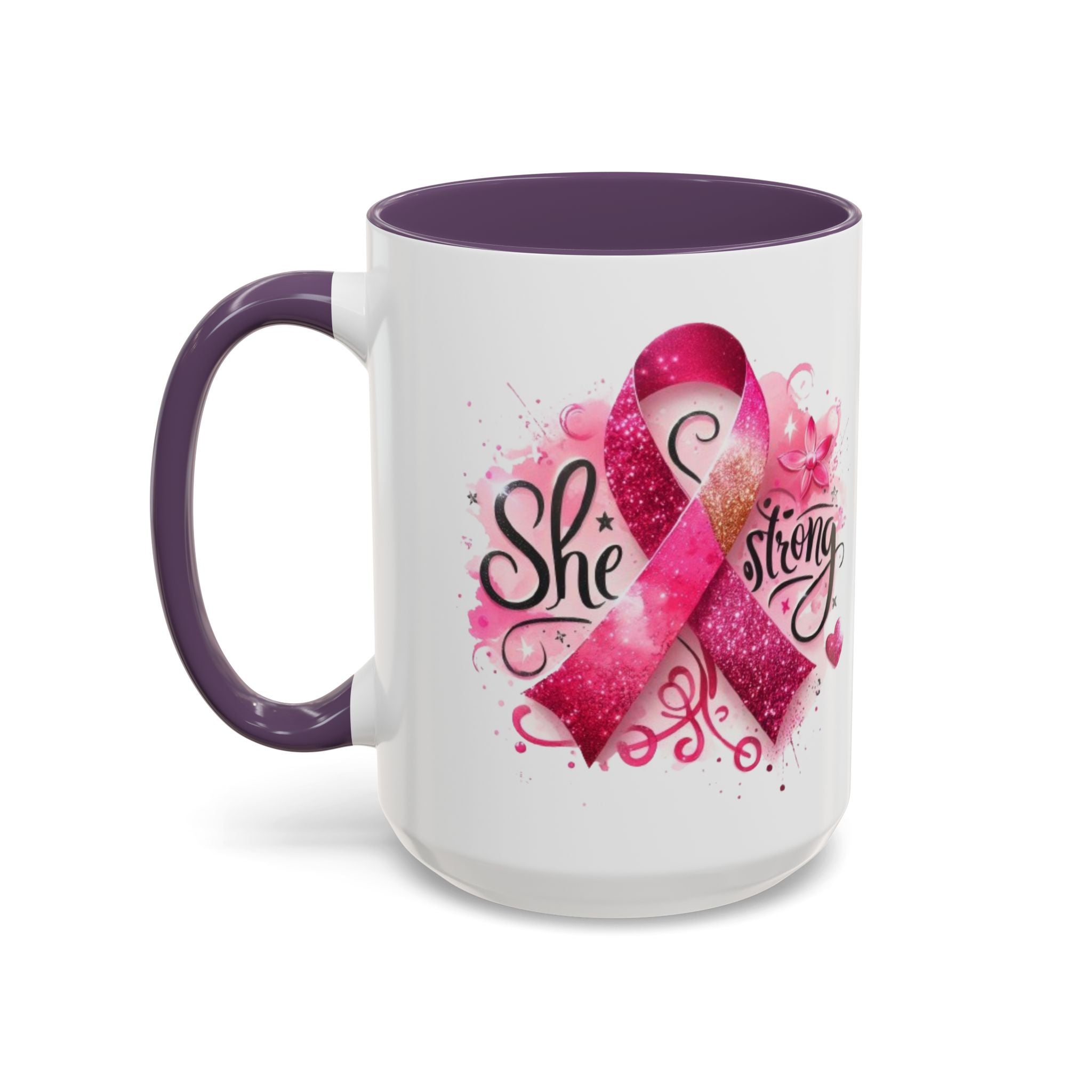 Empowering Pink Ribbon Coffee Mug - Gift for Survivors, Breast Cancer Awareness, Motivational Mug, Inspirational Drinkware, Self-Care Gift