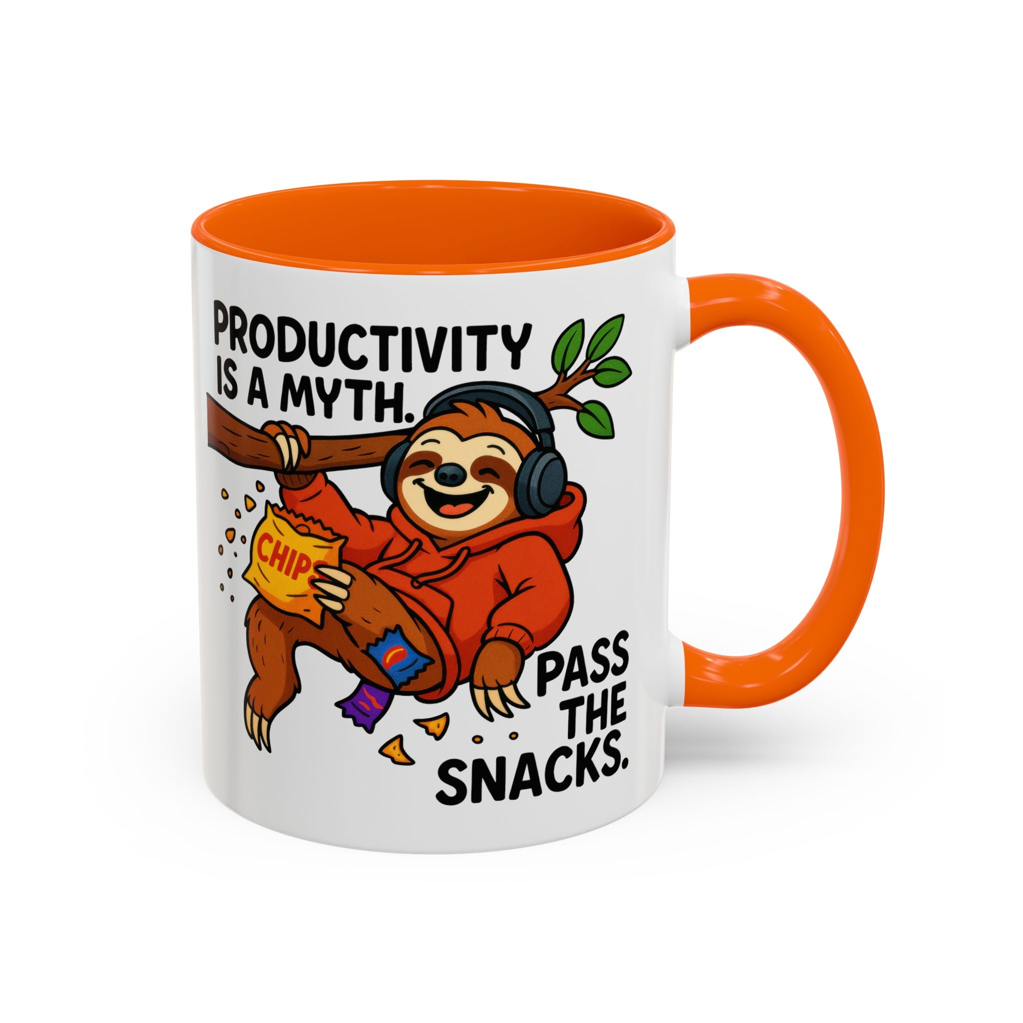 Funny Sloth Coffee Mug, Humor Mug Gift, Productivity Myth Mug, Cute Sloth Cup, Quirky Office Mug