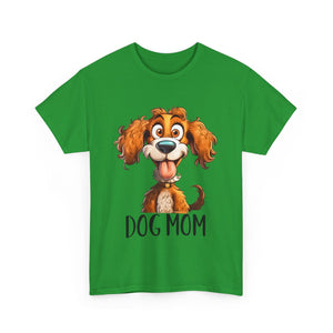 Dog Mom Unisex Heavy Cotton Tee, Pet Lover Shirt, Gift for Dog Lovers, Animal T-Shirt, Cute Dog Graphic Tee