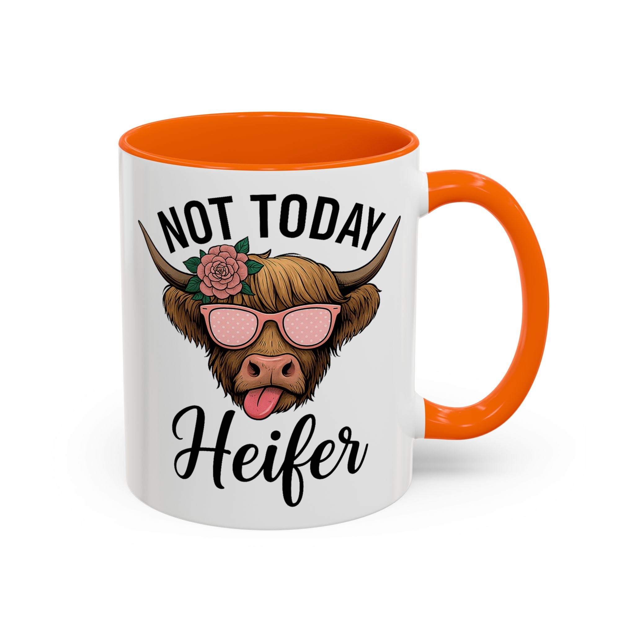 Not Today Heifer Coffee Mug — Funny Cow Mug with Sunglasses (11/15oz)