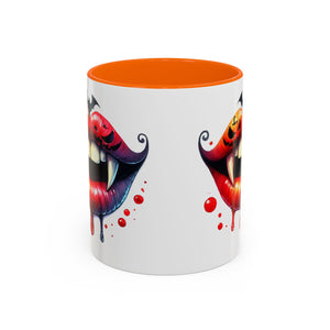 Halloween Vampire Coffee Mug, Spooky Drinkware, Goth Kitchen Decor, Pumpkin Mug, Horror Lover Gift