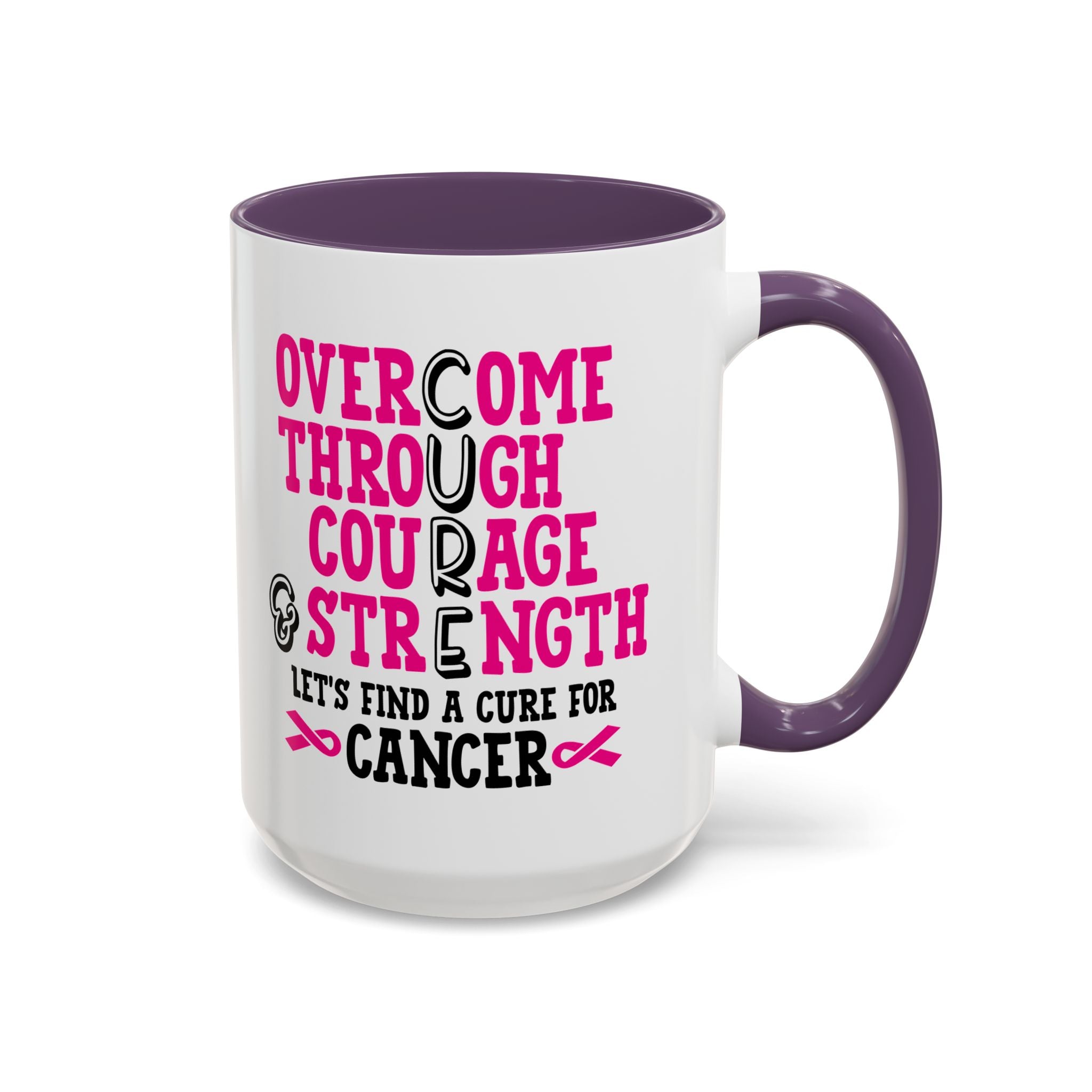 Inspirational Coffee Mug for Cancer Awareness, Gift for Supporters, Fundraising Mug for Breast Cancer, Motivational, 11oz, 15oz