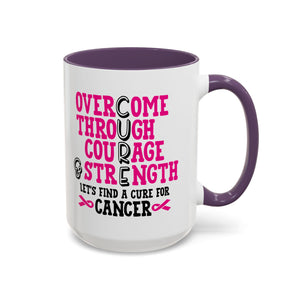 Inspirational Coffee Mug for Cancer Awareness, Gift for Supporters, Fundraising Mug for Breast Cancer, Motivational, 11oz, 15oz