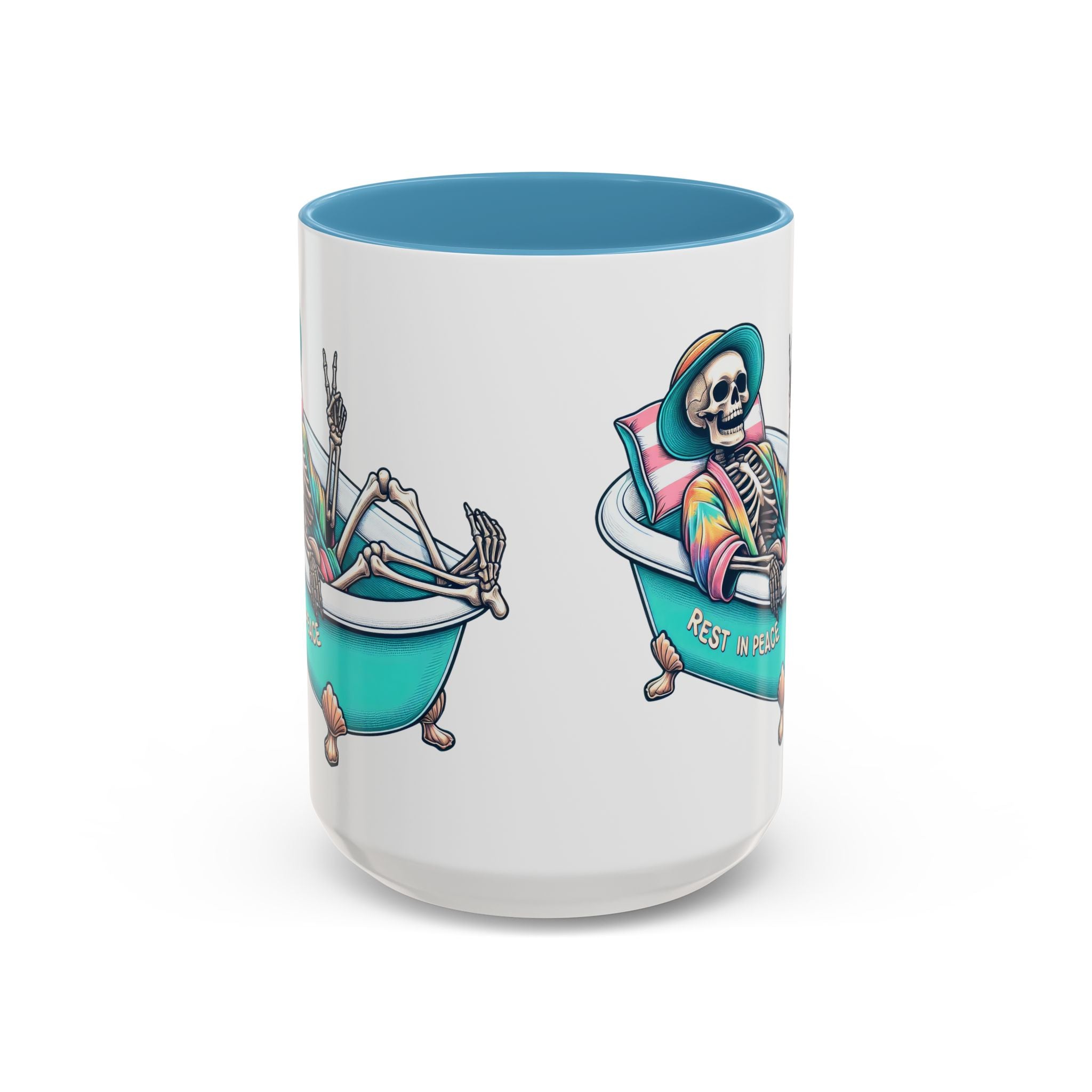 Rest in Peace Skeleton Coffee Mug - Fun Halloween Gift, Unique Home Decor, Hilarious Office Cup, Quirky Birthday Present, Spooky