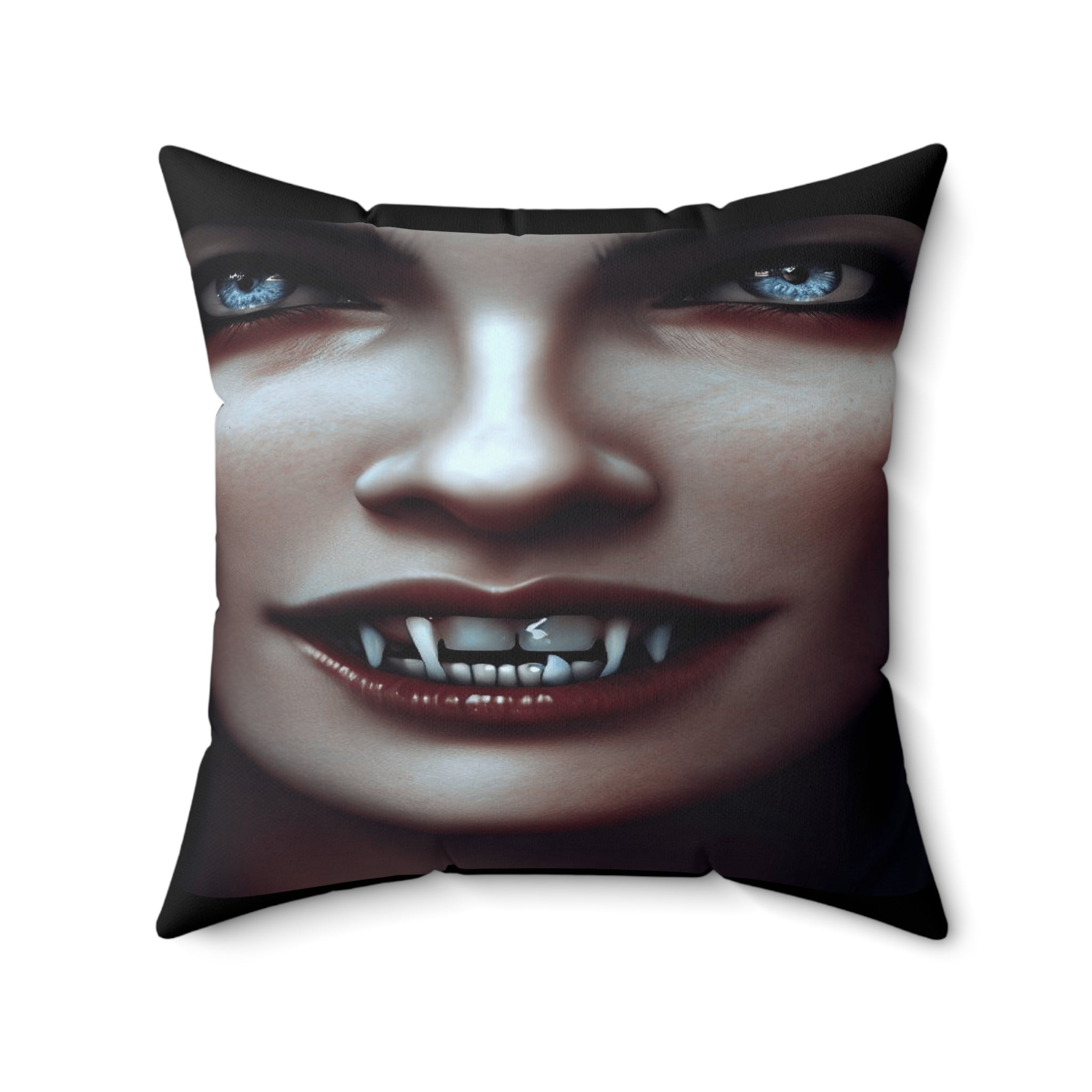 Vampire ready for a feeding dark fantasy Spun Polyester Square Pillow