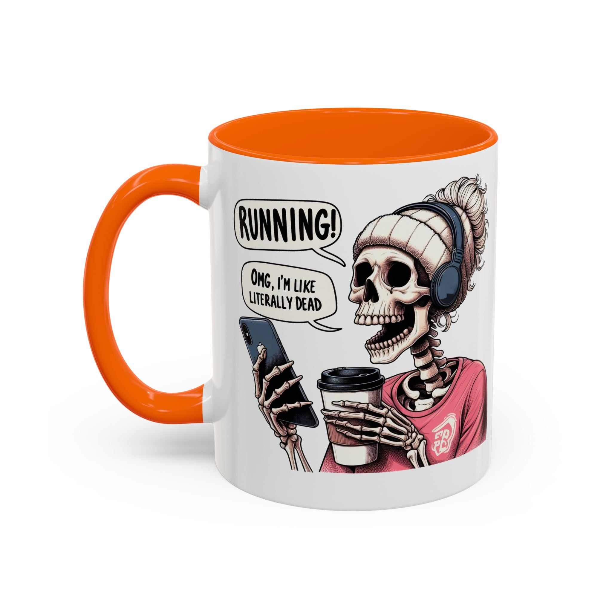 Running Skeleton Coffee Mug - Perfect for Fitness Lovers, Halloween Decor, Gift for Runners, Funny Tea Cup, Workout Enthusiast