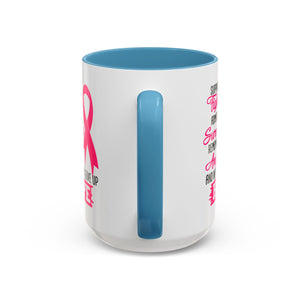 Inspirational Pink Ribbon Coffee Mug: Support Fighters, Admire Survivors, Celebrate Hope, Gift for Cancer Awareness, Motivational Mug
