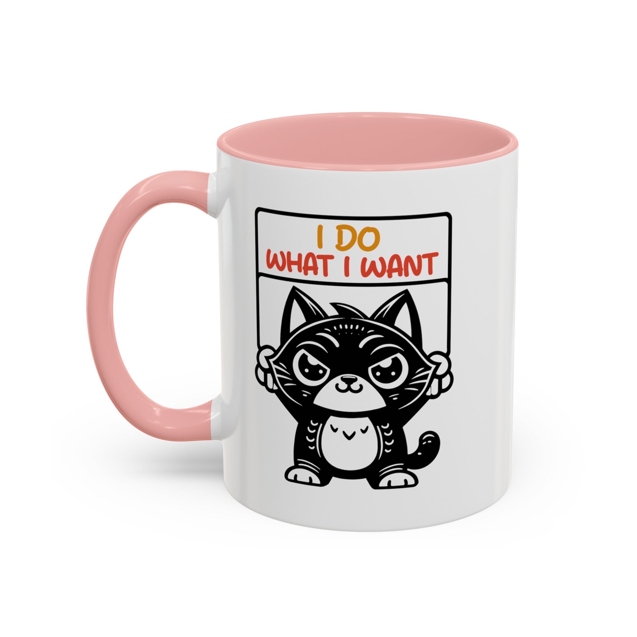 I do what I want funny cat Accent Coffee Mug (11, 15oz)