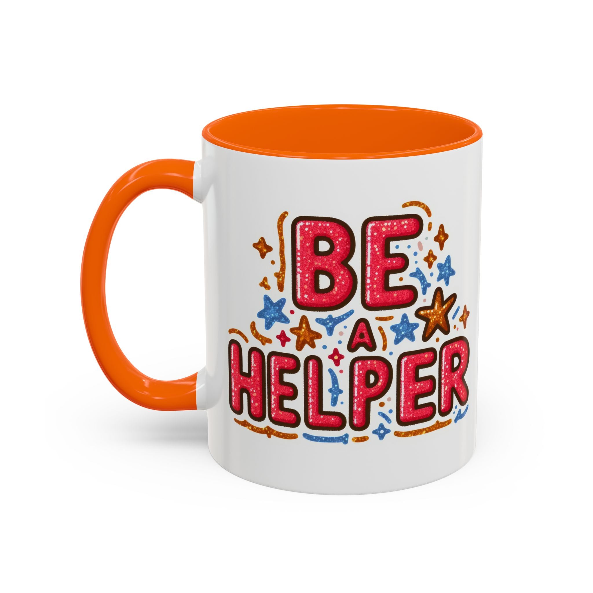 Be a Helper Accent Coffee Mug — Inspirational Teacher & Volunteer Gift (11/15oz)