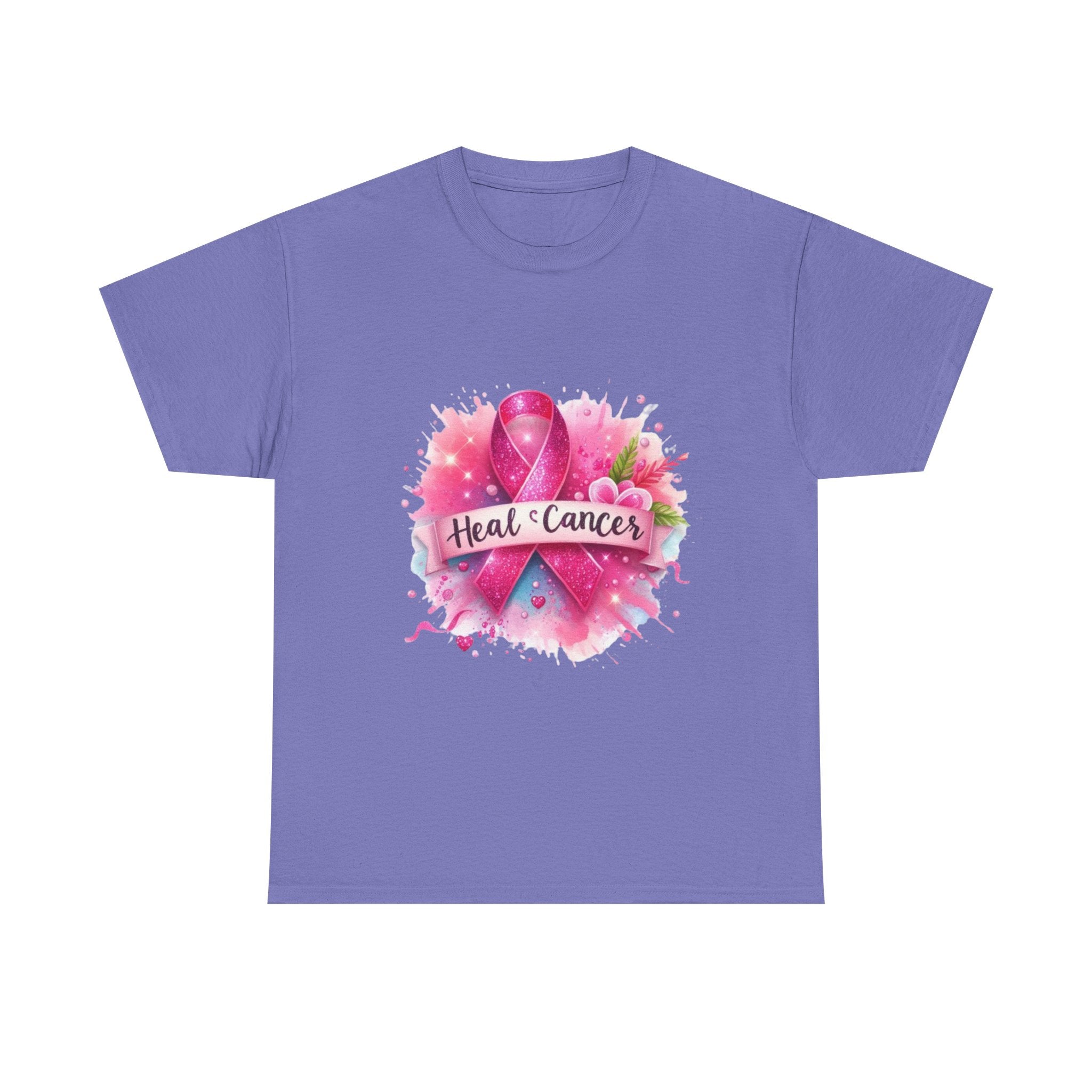 Breast Cancer Awareness Tee, Heal Cancer Cotton Shirt, Unisex Supportive T-Shirt, Gift for Survivor, Pink Ribbon Shirt