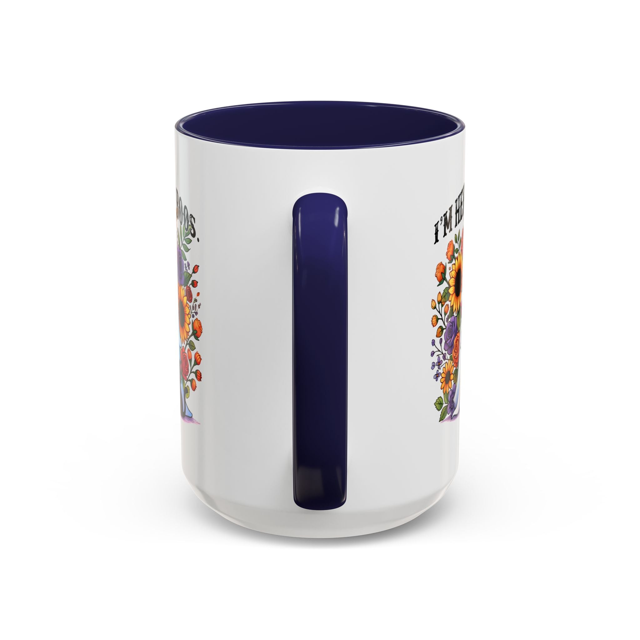 Spooky Floral Coffee Mug - I'm Here for Boos, Halloween Gift, Autumn Decor, Cute Ghost Mug, Cat Lover Drinkware