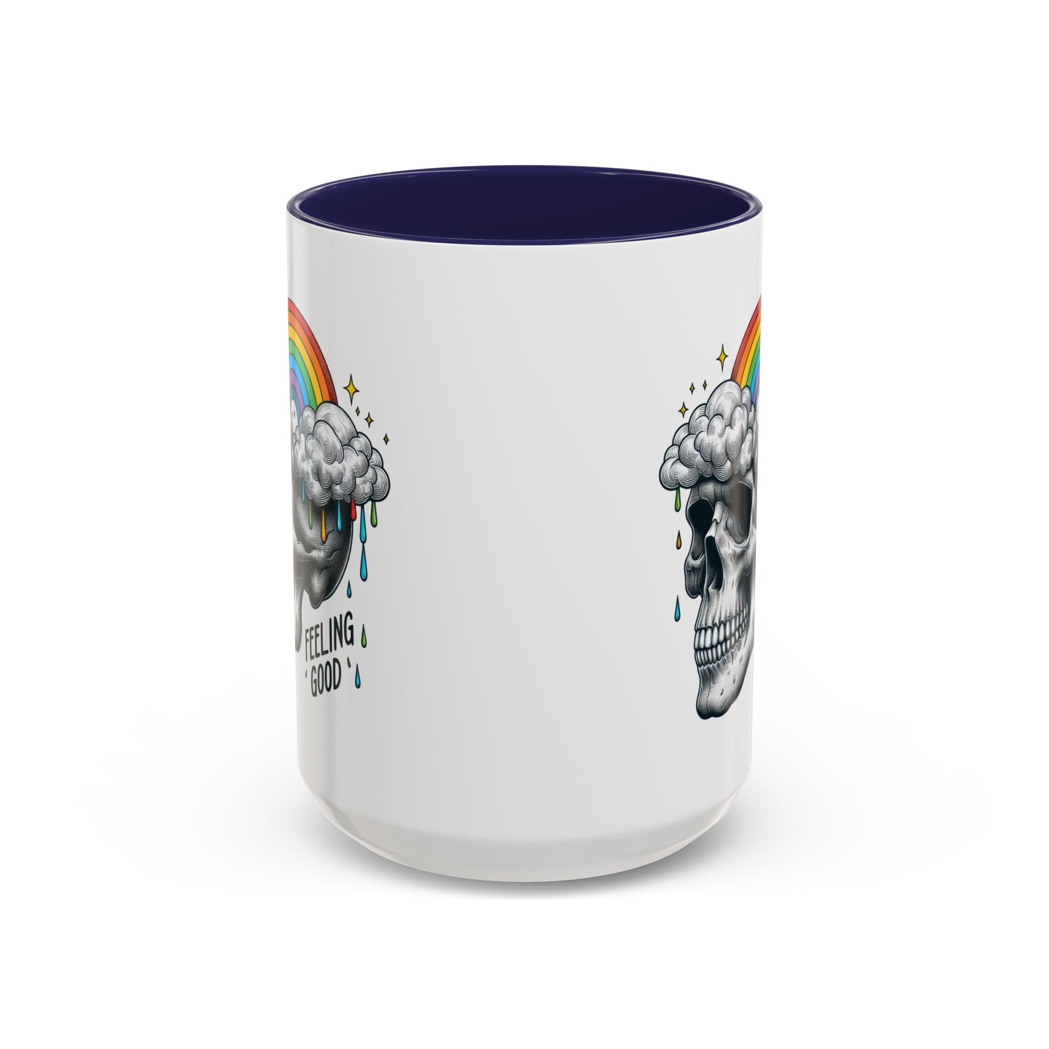 Skull Rainbow Coffee Mug, Unique Gift for Coffee Lovers, Halloween Decor, Daily Motivation Mug, Fun Skull Design