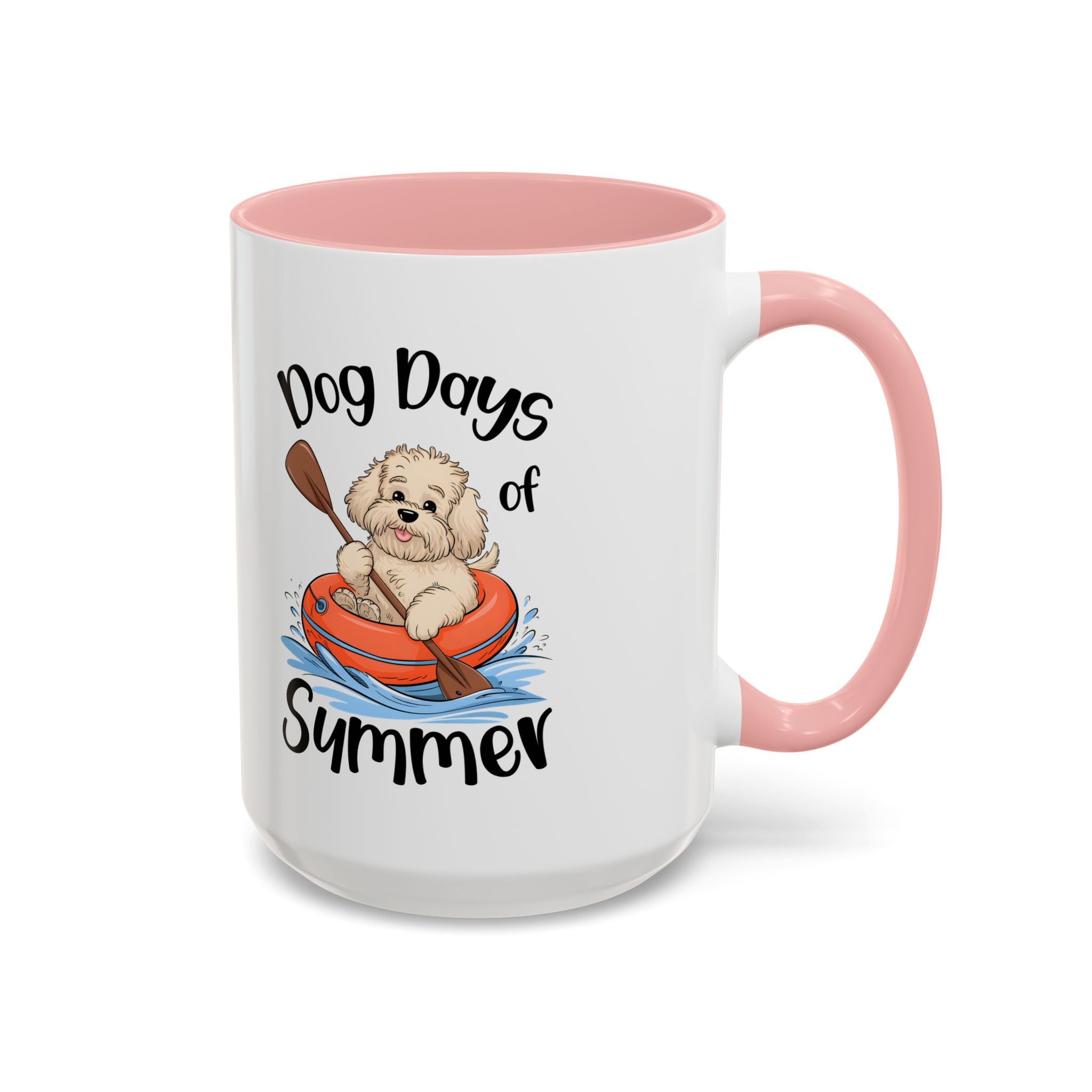 Dog Days of Summer Coffee Mug, Cute Dog Mug, Pet Lover Gift, Summer Vibes, Beach Decor, Fun Pet Cup, Canoeing Dog Design