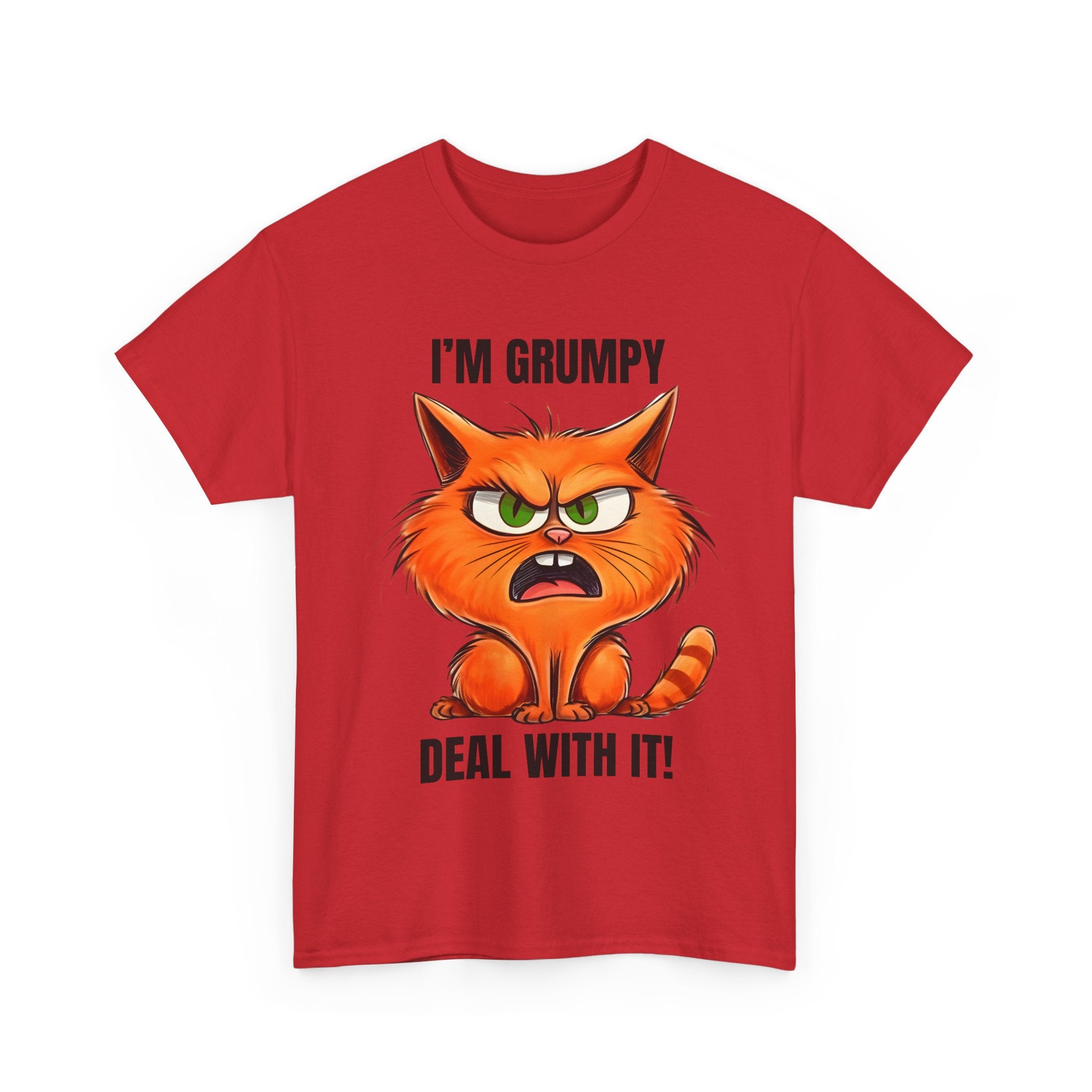 Grumpy Cat Tee: Unisex Heavy Cotton Shirt, Funny Cat Lovers Gift, Casual Wear, Birthday, Humor Apparel