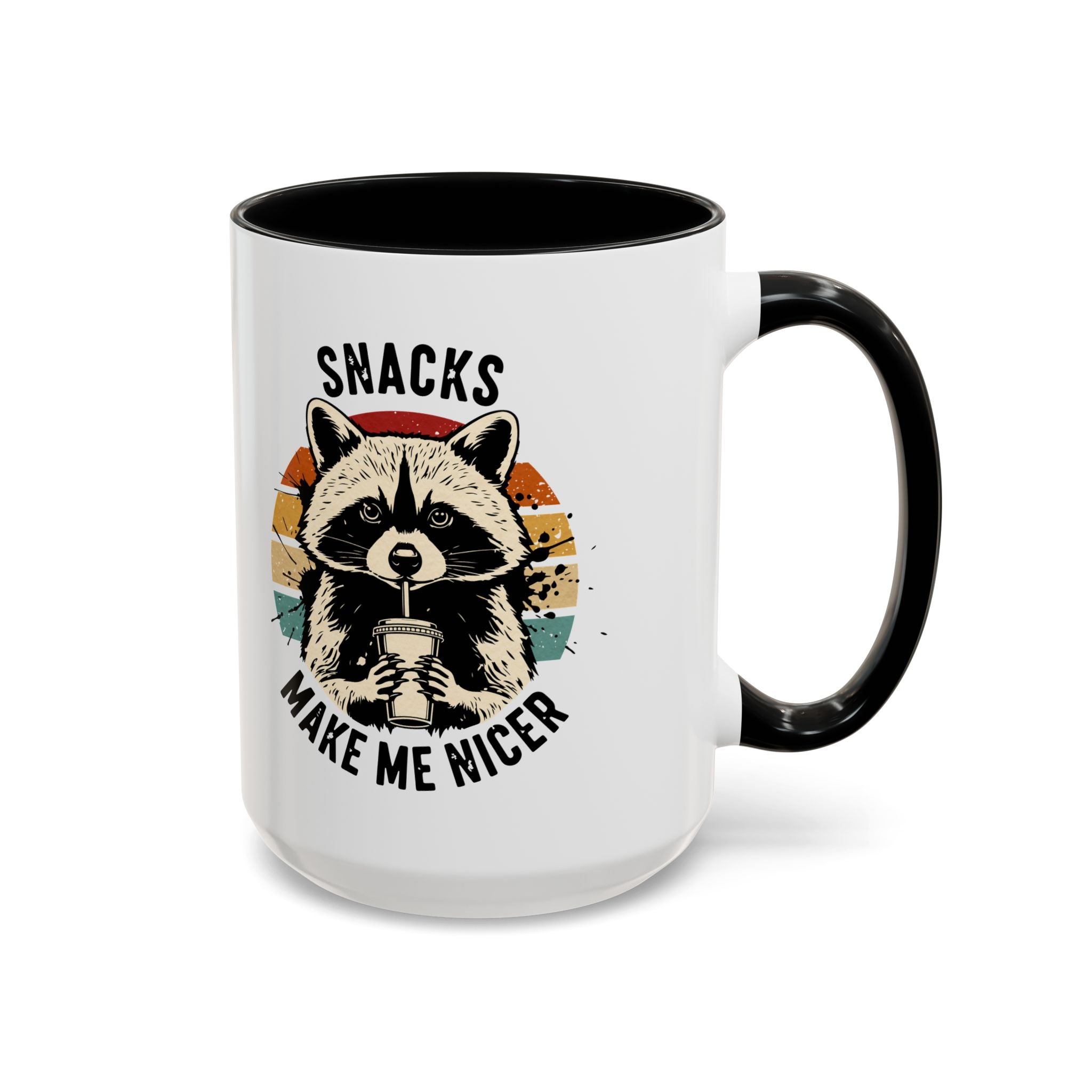 Snacks Make Me Nicer Raccoon Accent Coffee Mug (11/15oz)