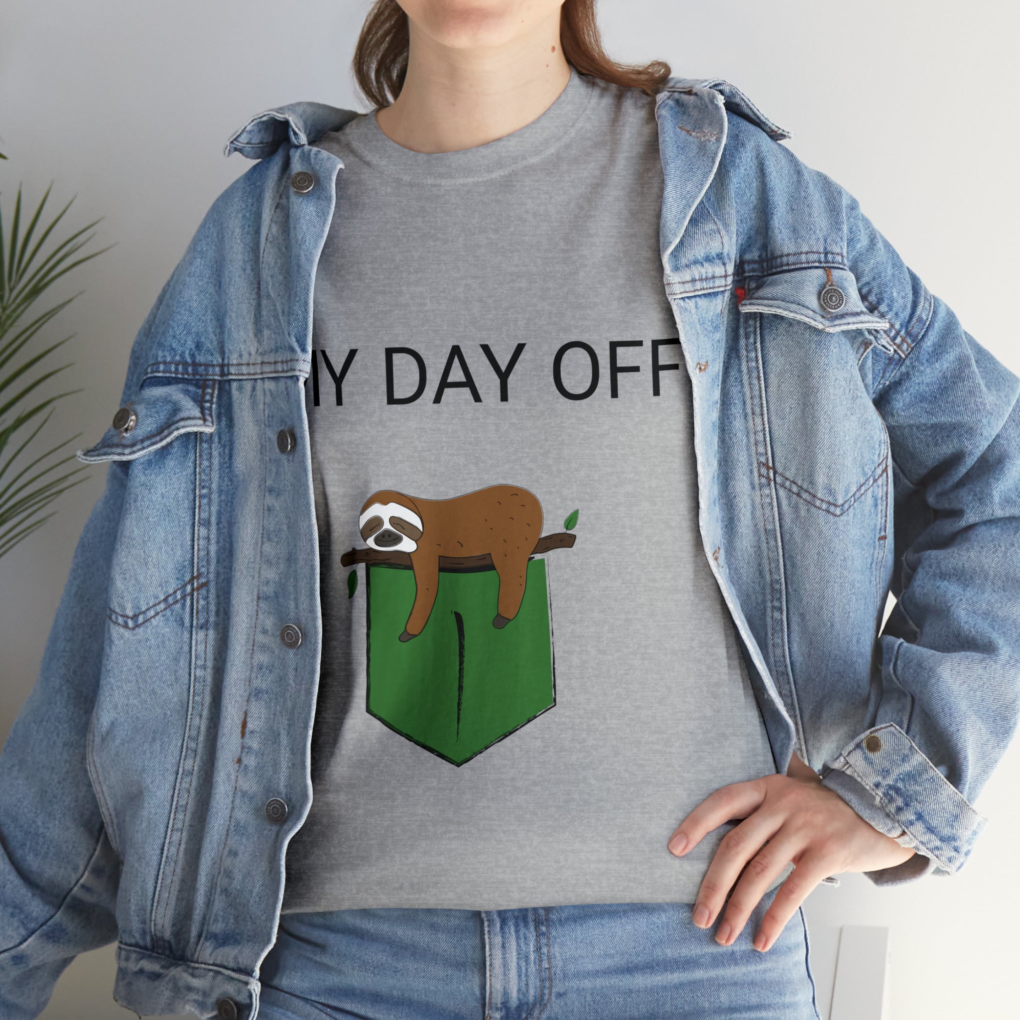 Lazy my day off  Unisex Heavy Cotton Tee funny humor t shirt for men and women