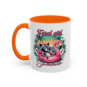 Feral Girl Summer Coffee Mug - Accent Design for Animal Lovers