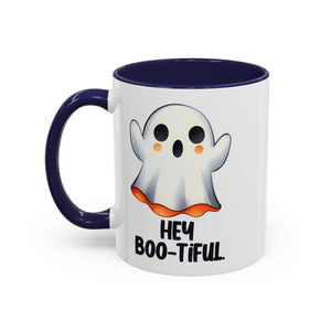 Hey Boo-tiful Ghost Coffee Mug, Halloween Mug, Cute Gift, Spooky Decor, Fun Mug