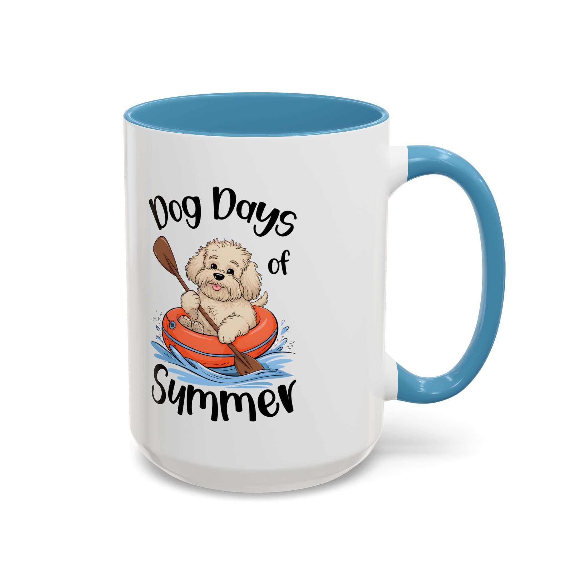 Dog Days of Summer Coffee Mug, Cute Dog Mug, Pet Lover Gift, Summer Vibes, Beach Decor, Fun Pet Cup, Canoeing Dog Design