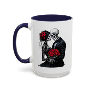 Romantic Skeleton Coffee Mug, Skull Love Mug, Gothic Gift, Halloween Decor, Couple Mug, Unique Coffee Cup