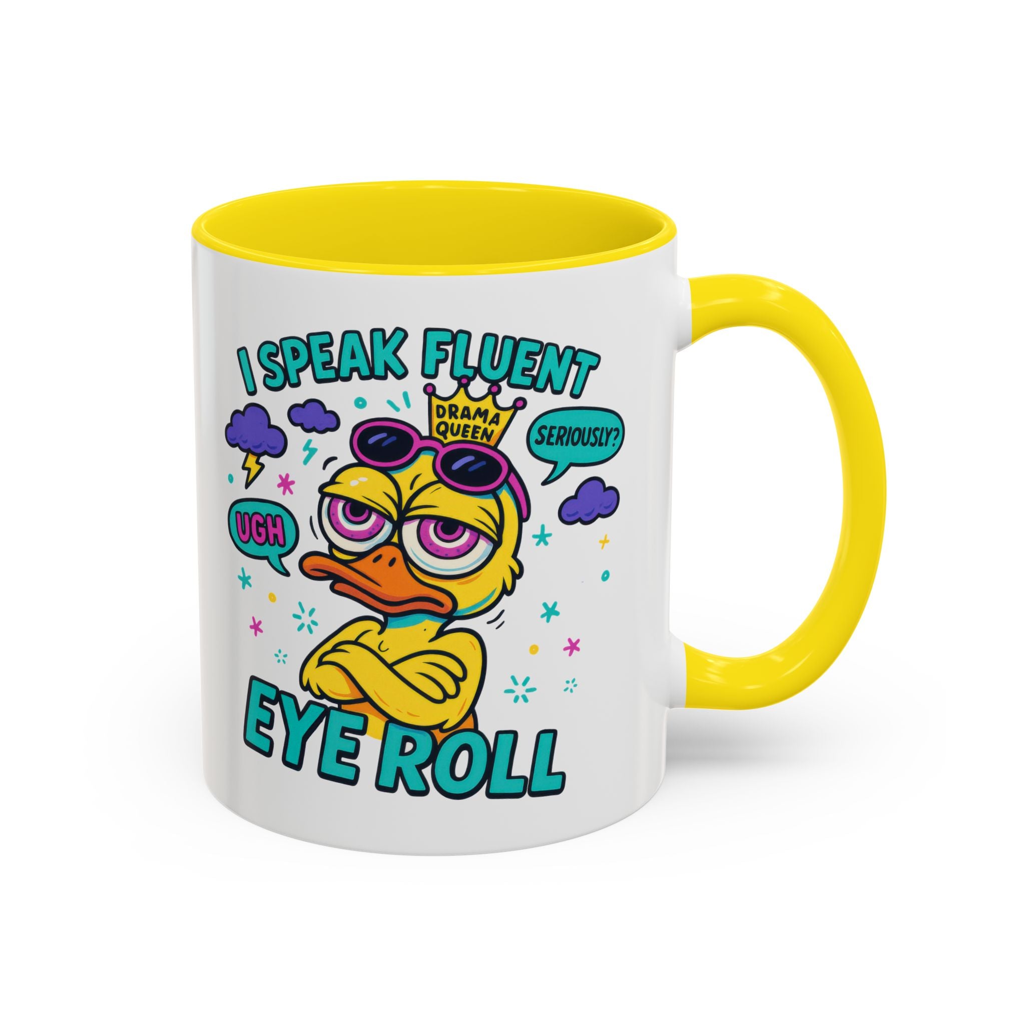 attitude Sassy Eye Roll Coffee Mug,  for Coffee Lovers, Gift for Friends, Quirky Tea Mug, Humor  Cute Kitchen Decor