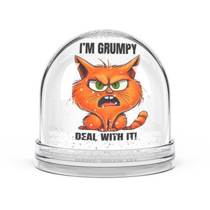 Grumpy Cat Snow Globe, Whimsical Decor, Cute Gifts, Funny Home Accent, Collectible Keepsake, Cat Lover Present