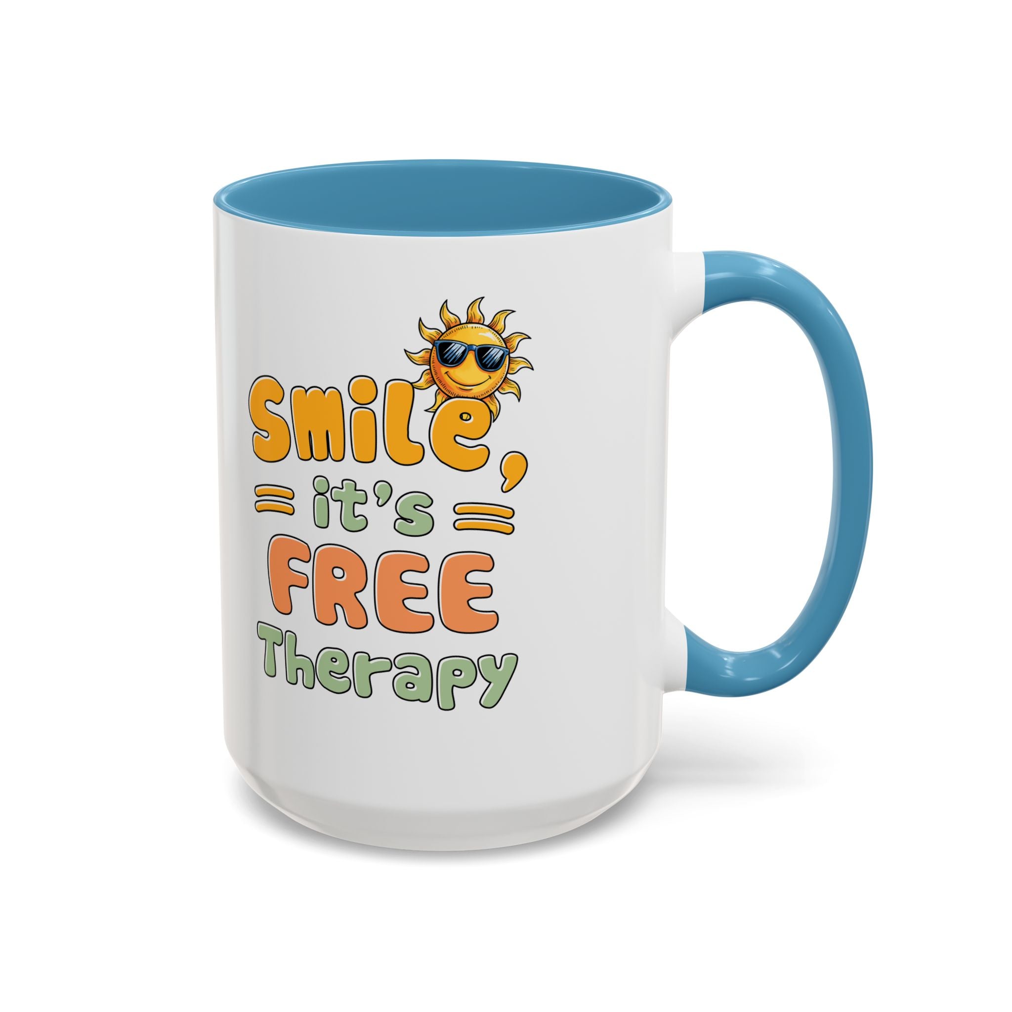 Smile It's Free Therapy Coffee Mug - Fun & Cheerful Accent Mugs for Brightening Your Day