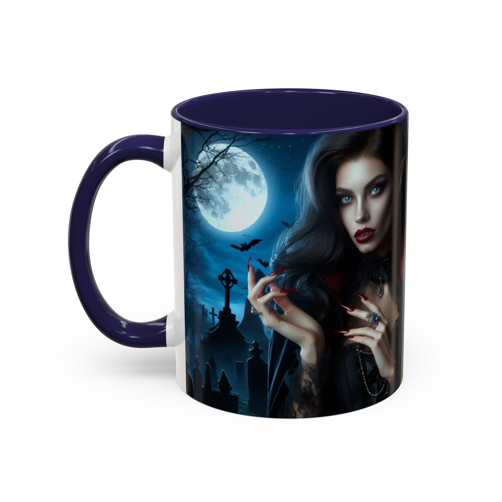 halloween Gothic Vampire Coffee Mug – 11/15oz full moon graveyard