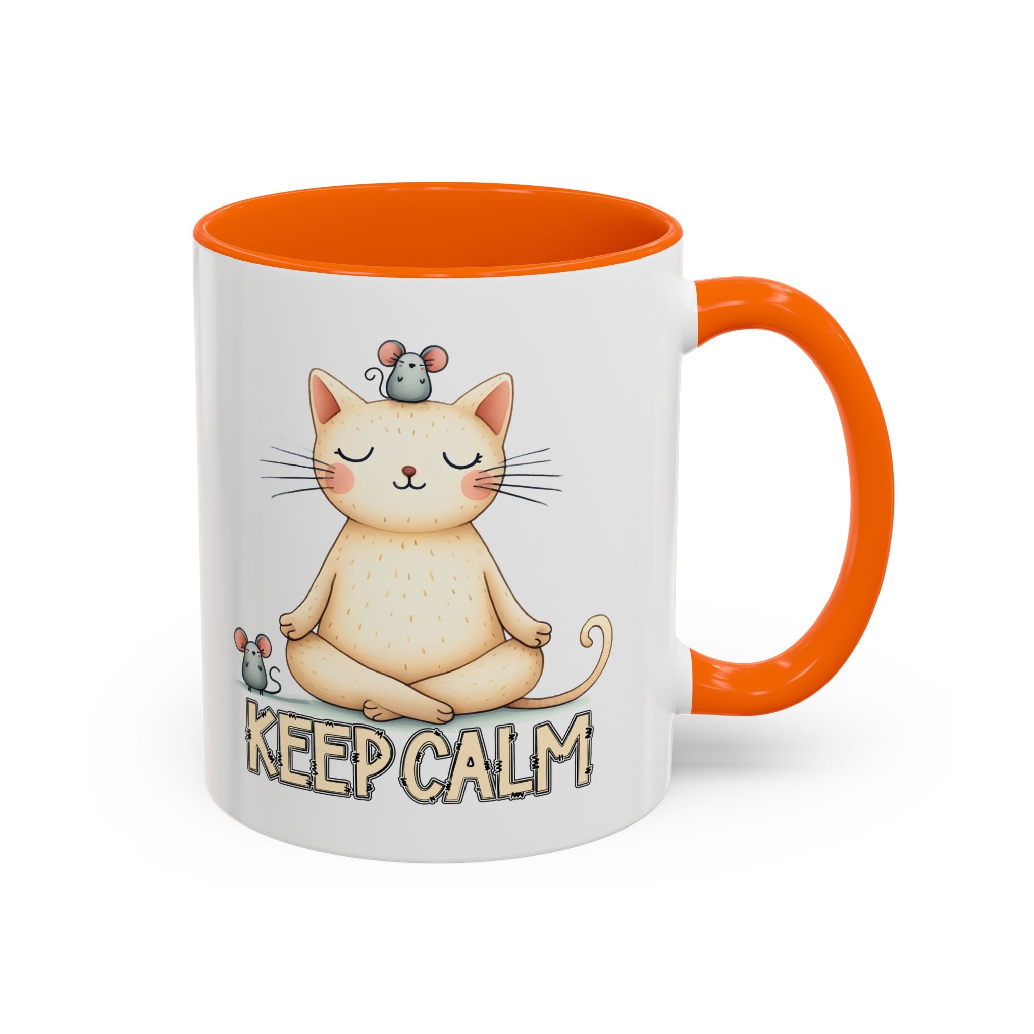 Serene Cat Coffee Mug, Funny Pet Lover's Gift, Cute Keepsake for Relaxation, Relaxing Drinkware, Quirky Home Decor